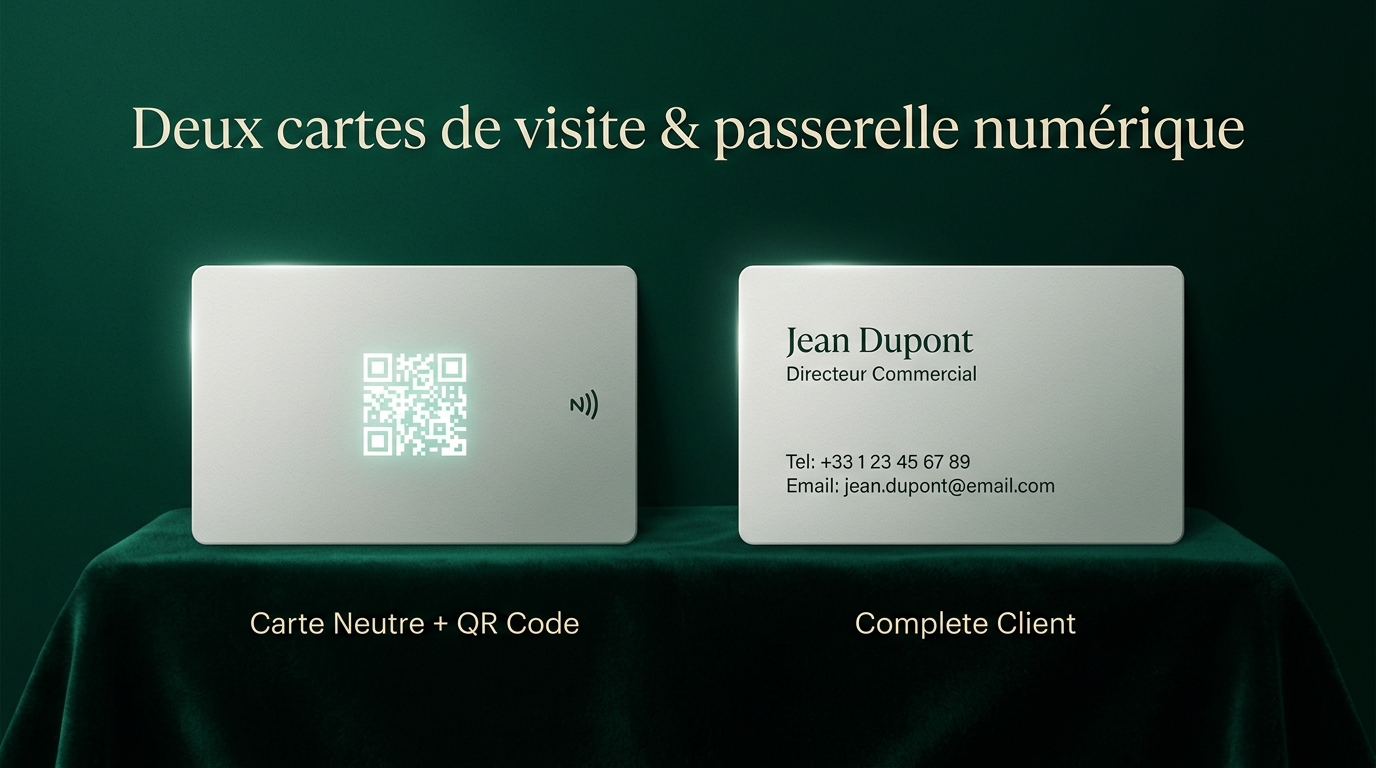 La double carte de visite & passerelle numérique QR/NFC